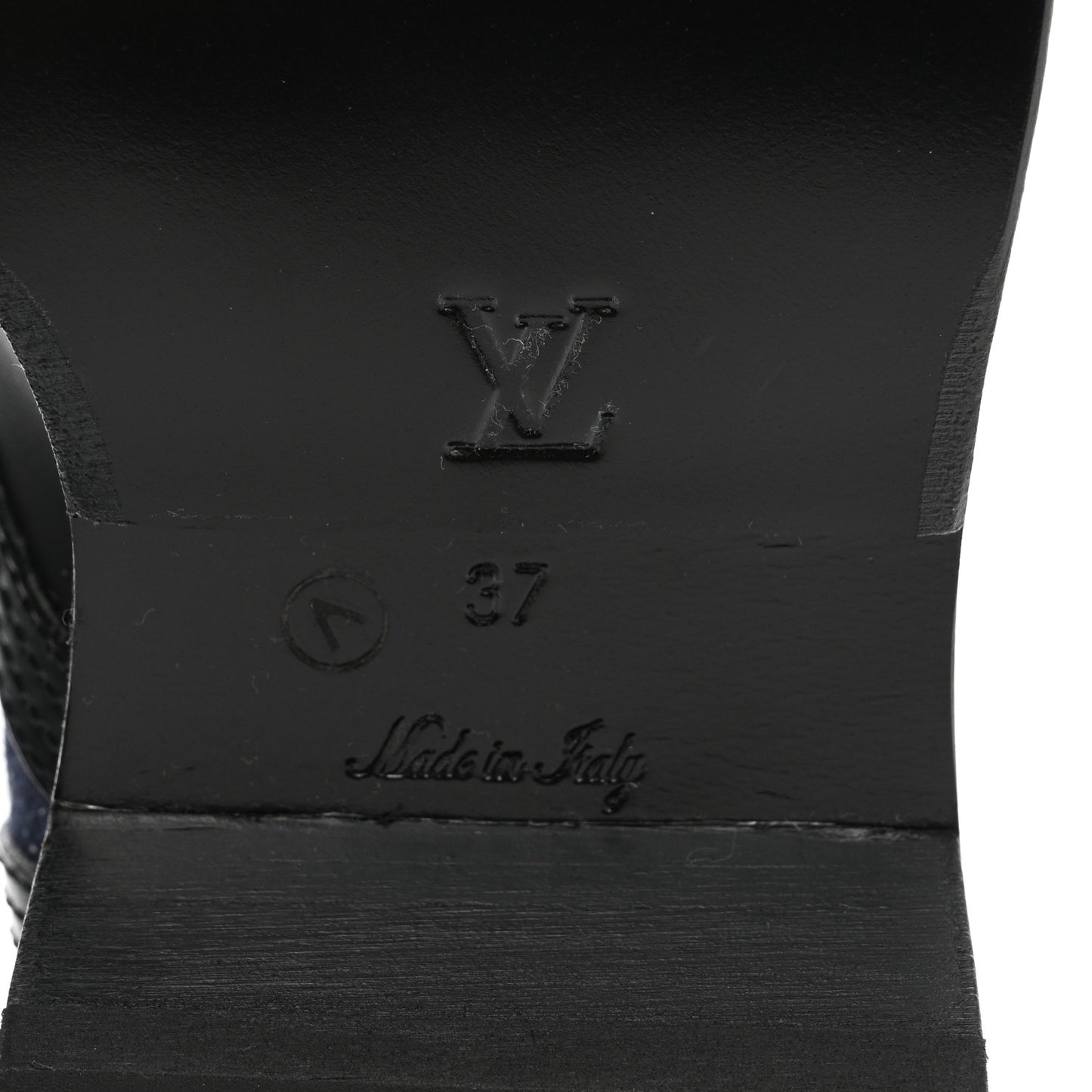 Denim Calfskin Monogram Metropolis Flat Ranger Boot 37 Navy Blue