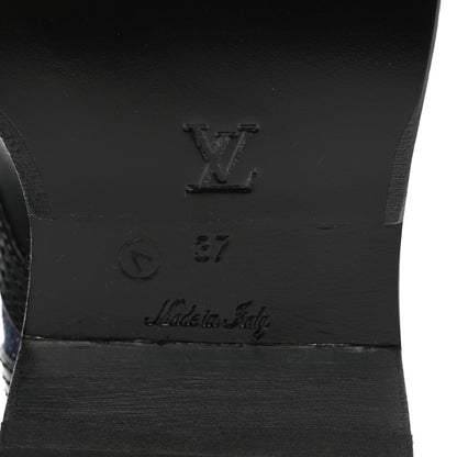 Louis Vuitton Denim Calfskin Monogram Metropolis Flat Ranger Boot 37 Navy Blue 9 of 9