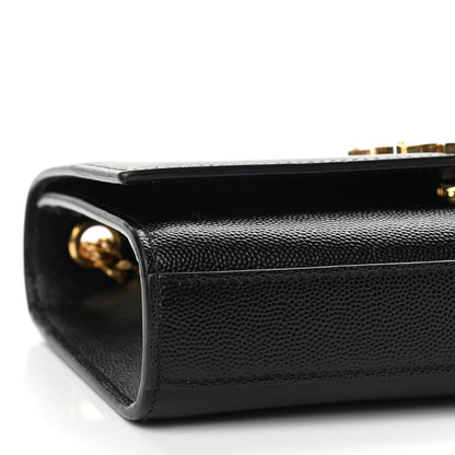 Saint Laurent Grain De Poudre Small Monogram Kate Satchel Black 9 of 11