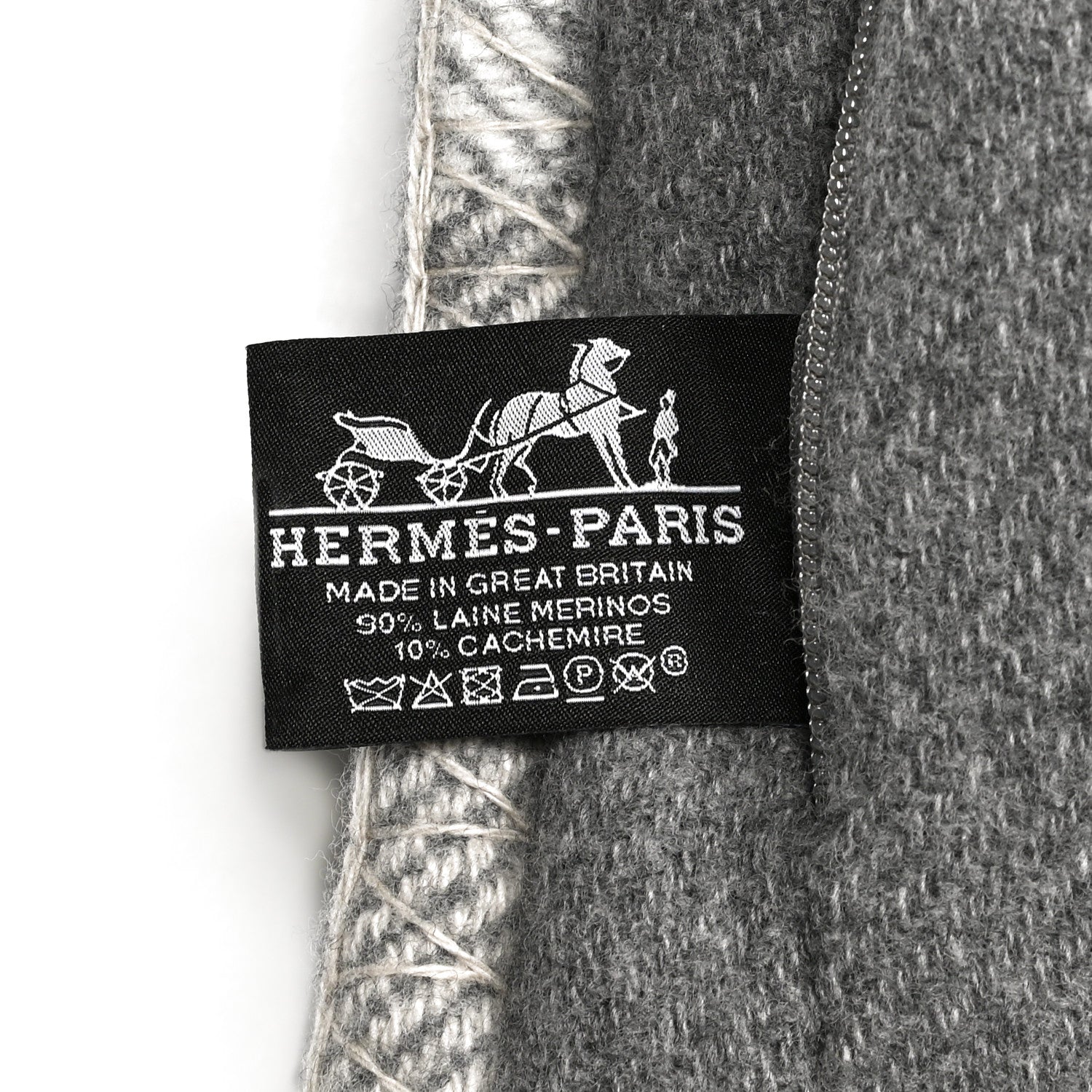 Hermes Wool Cashmere Avalon Paper Block Pillow Gris Acier 3 of 3