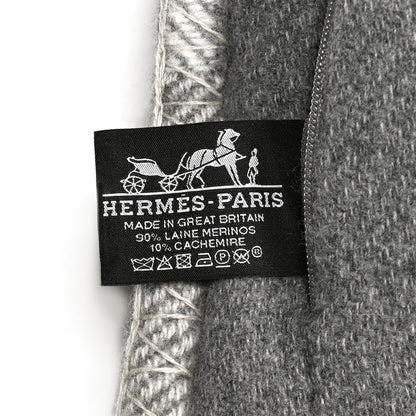 Hermes Wool Cashmere Avalon Paper Block Pillow Gris Acier 3 of 3