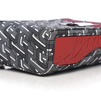 Christian Louboutin Calfskin CL Monogrammed Kypipouch Top Handle Messenger Bag Snow Black Multicolor 6 of 10