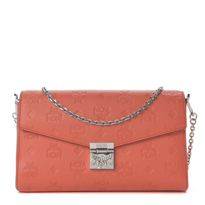 MCM Calfskin Ottomar Monogram Medium Millie Crossbody Bag Hot Coral 1 of 9