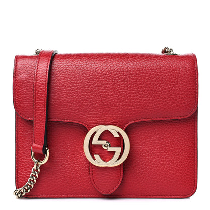 Gucci Dollar Calfskin Small Interlocking G Shoulder Bag Red 1 of 12