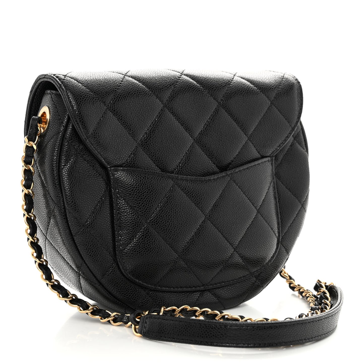 Caviar Quilted Small Messenger Flap Black