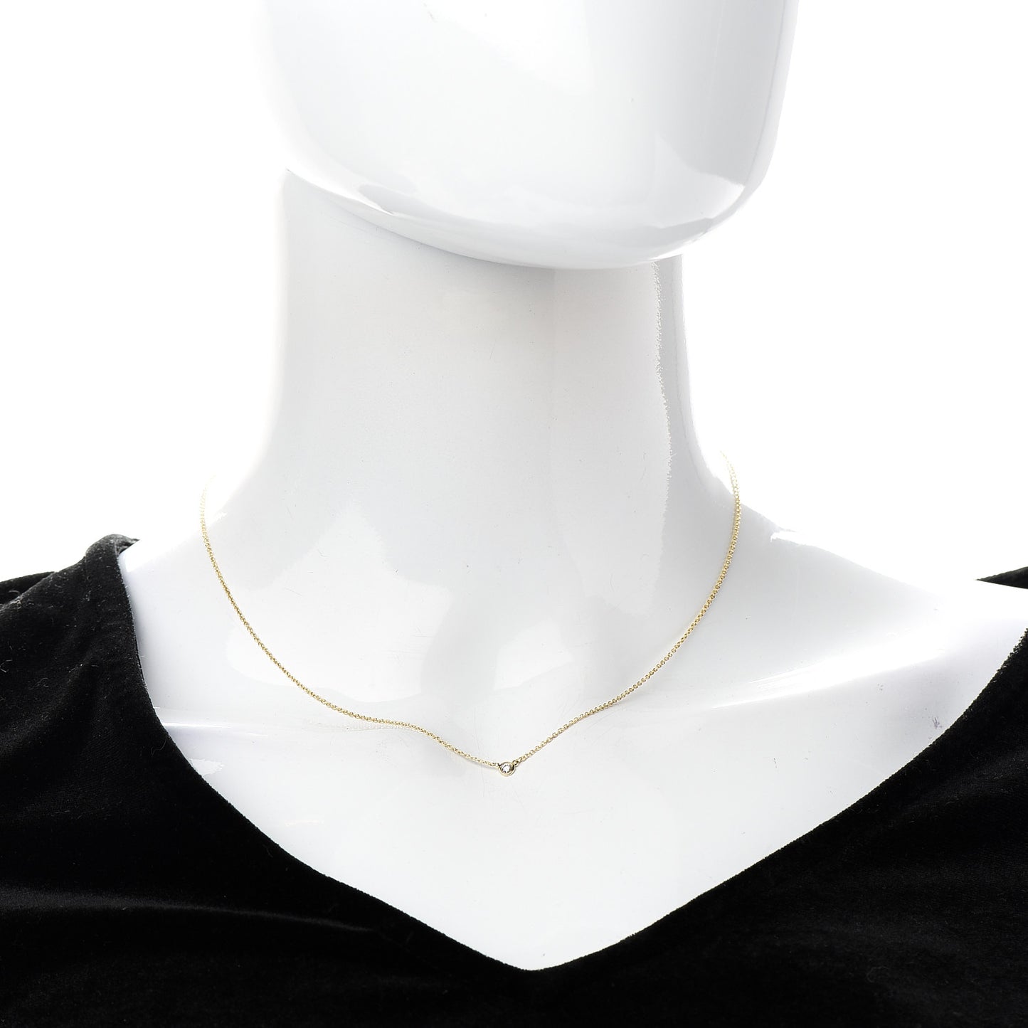 18K Yellow Gold Diamond .05ct Elsa Peretti Diamonds by the Yard Pendant Necklace