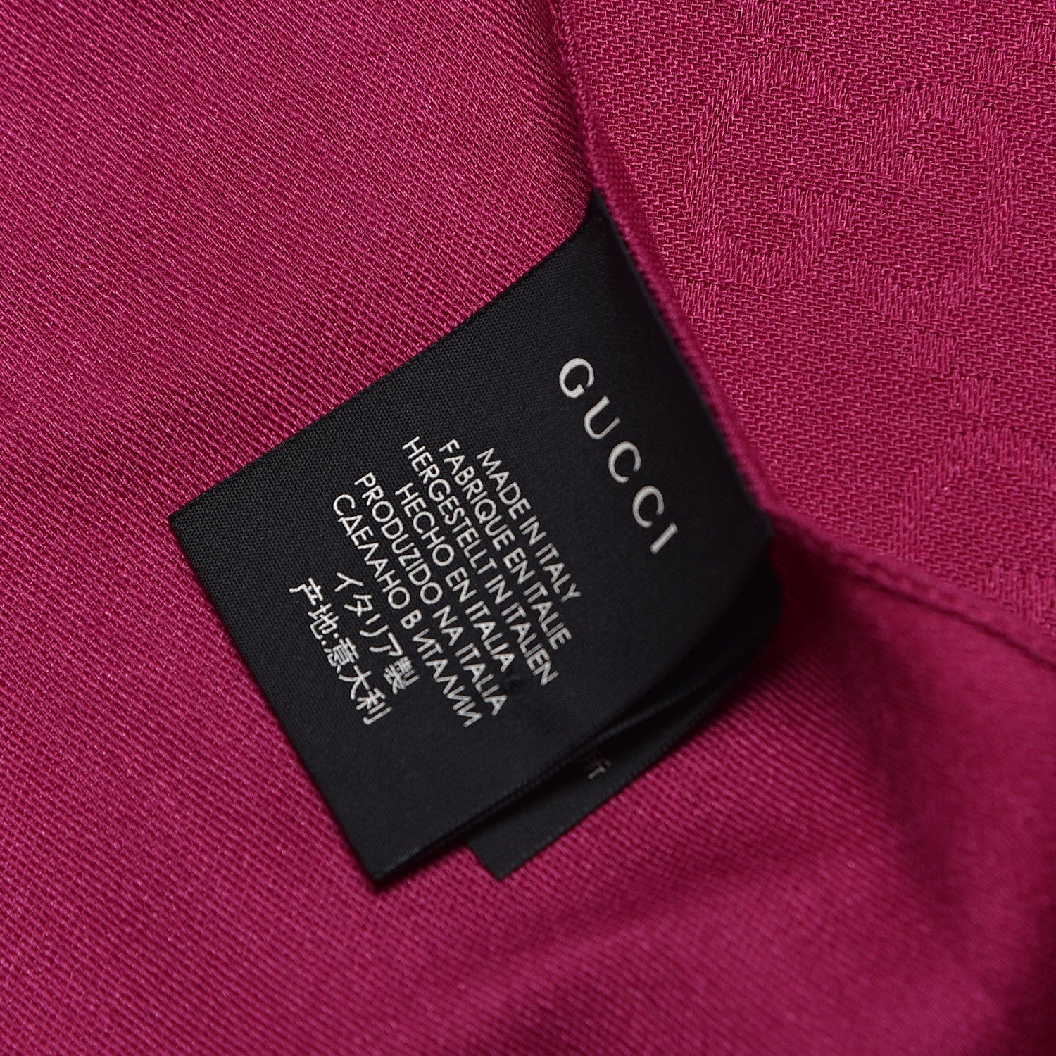 Gucci Wool Silk Monogram Fringe Scarf Fuchsia 4 of 5