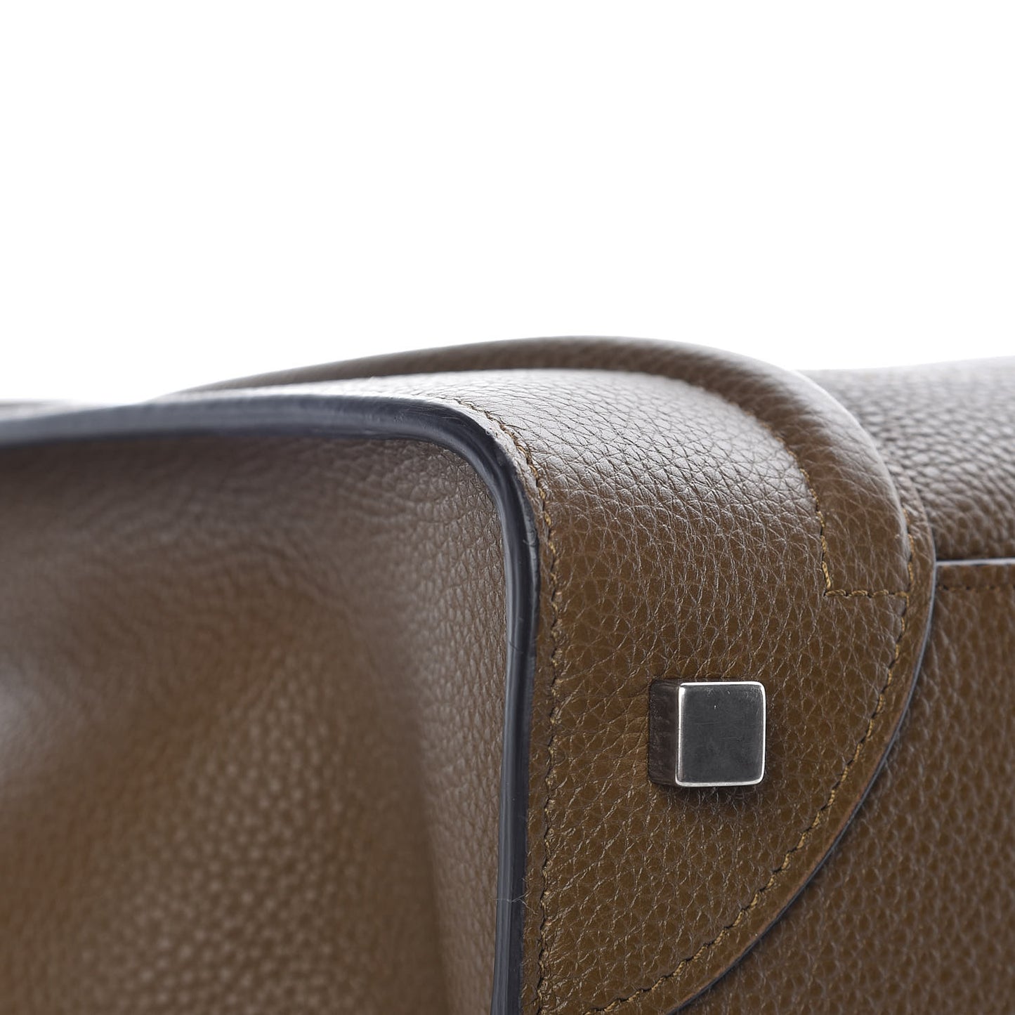 Drummed Calfskin Mini Luggage Moss Green