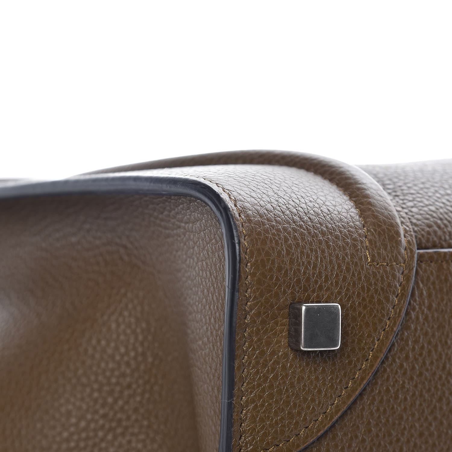 Celine Drummed Calfskin Mini Luggage Moss Green 9 of 14