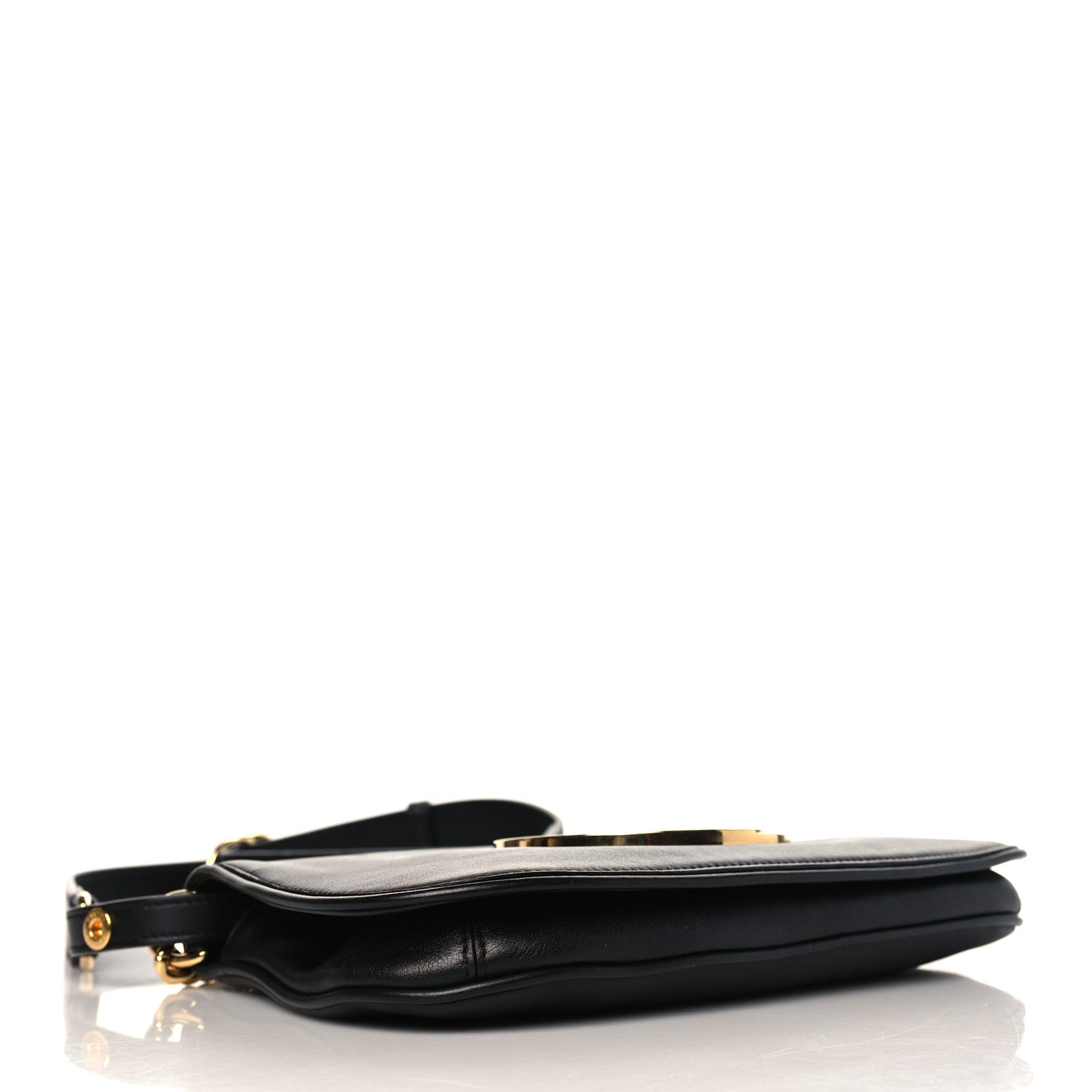 Gucci Roxy Calfskin Blondie Chain Shoulder Flap Bag Black 4 of 8