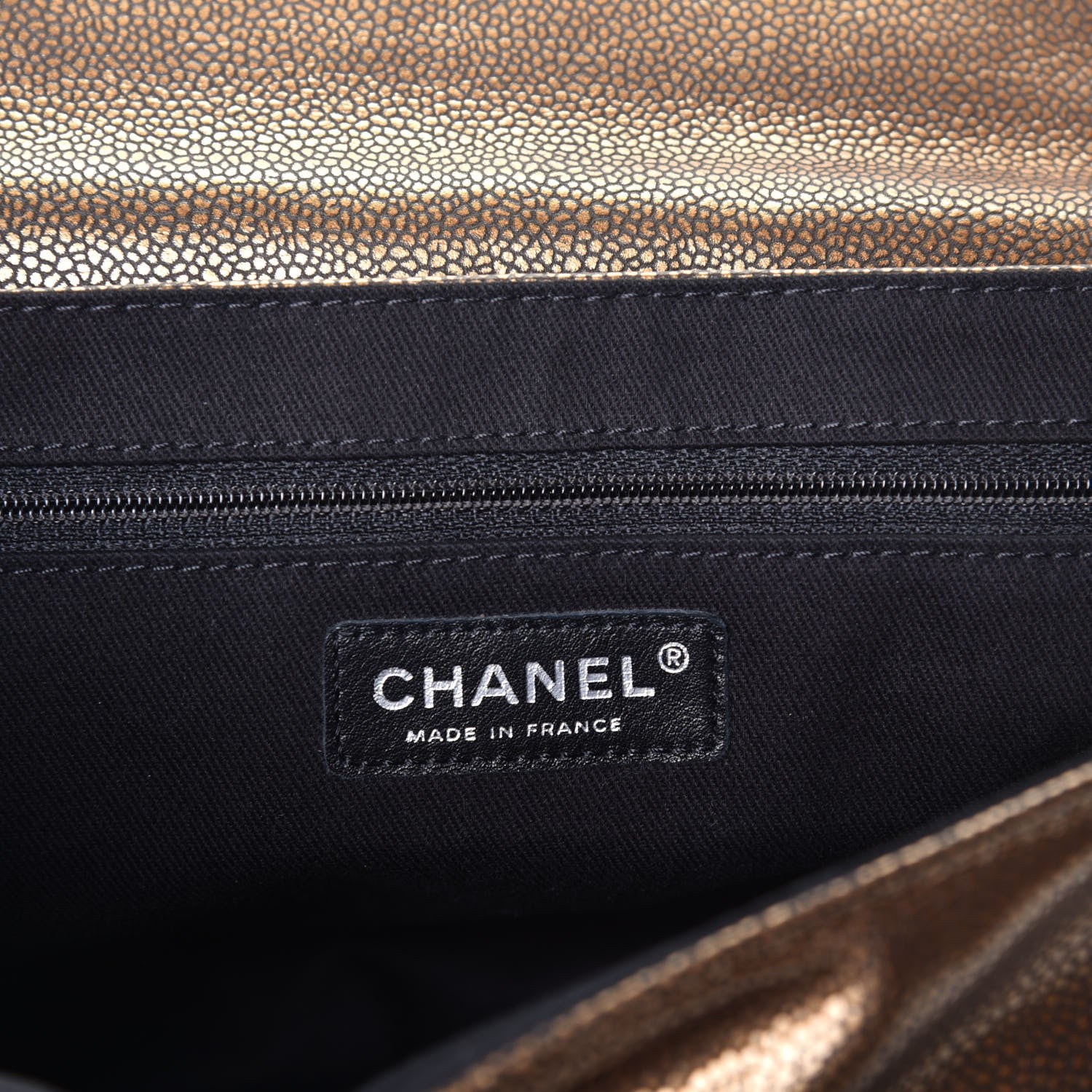 Chanel Metallic Caviar Half Moon Large Flap Bronze 5 of 8
