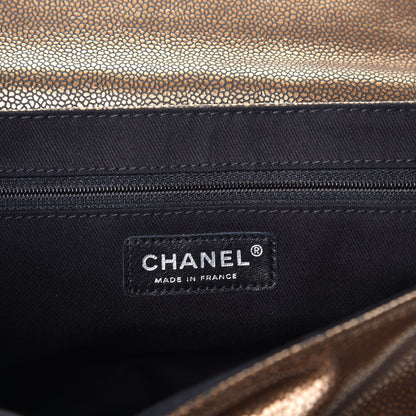 Chanel Metallic Caviar Half Moon Large Flap Bronze 5 of 8