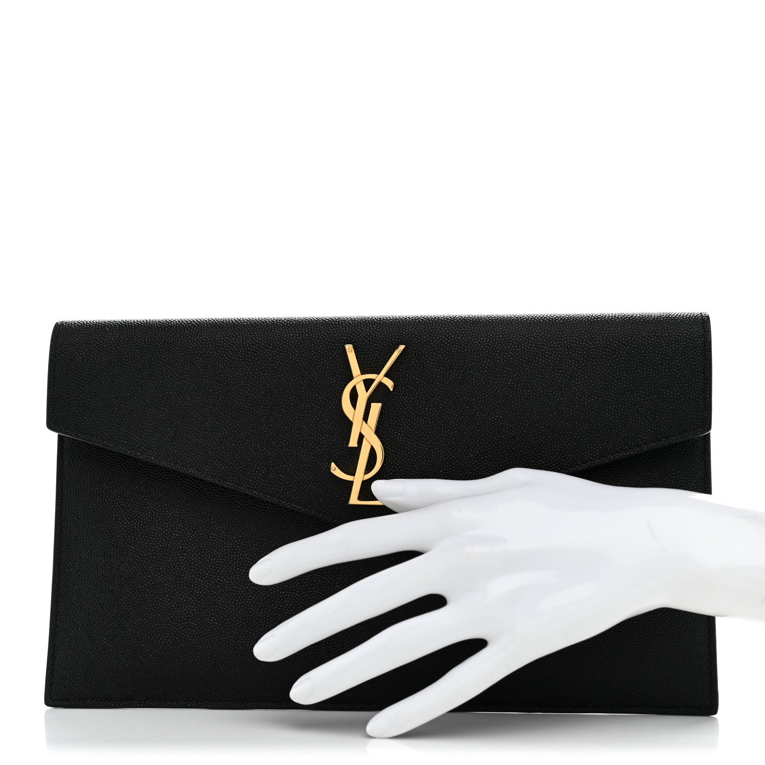 Saint Laurent Grain De Poudre Uptown Pouch Black 2 of 7