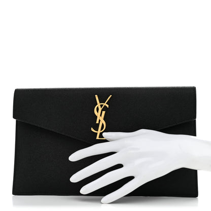 Saint Laurent Grain De Poudre Uptown Pouch Black 2 of 7