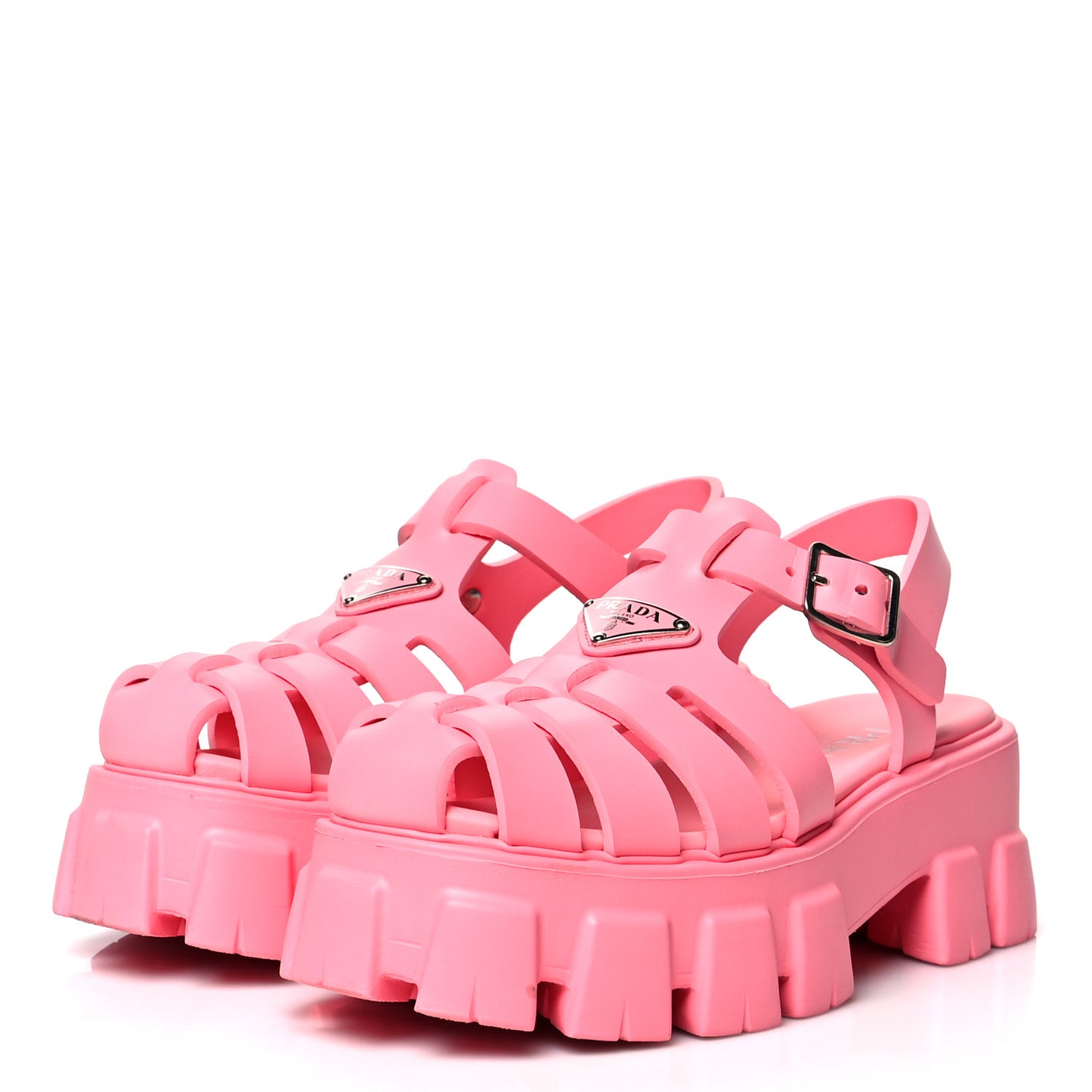 Foam Rubber Metal Triangle Logo Monolith 55mm Cage Sandals 39 Begonia