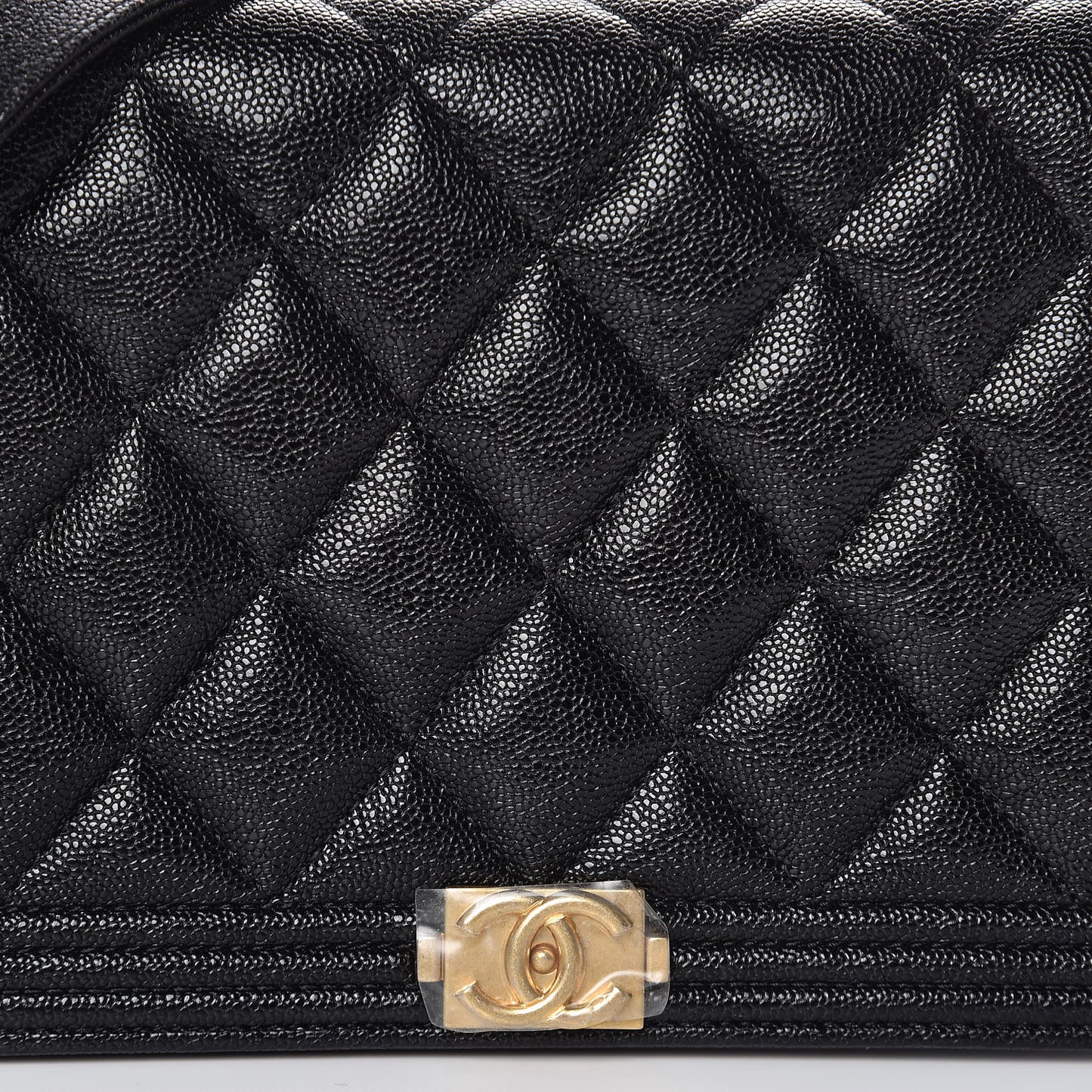 Caviar Quilted Boy Wallet On Chain WOC Black
