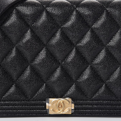 Chanel Caviar Quilted Boy Wallet On Chain WOC Black 12 of 15