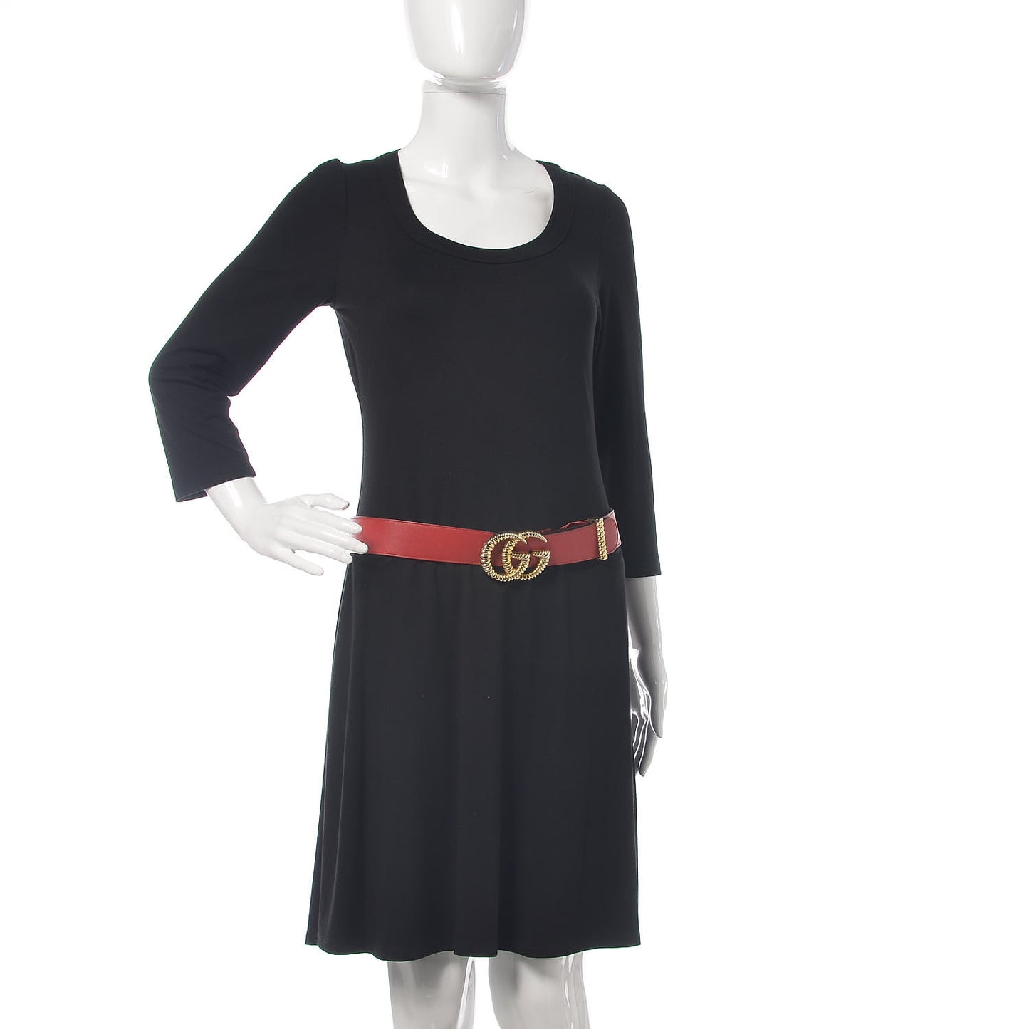 Moon Calfskin Torchon Double G 40mm Belt 85 34 Hibiscus Red