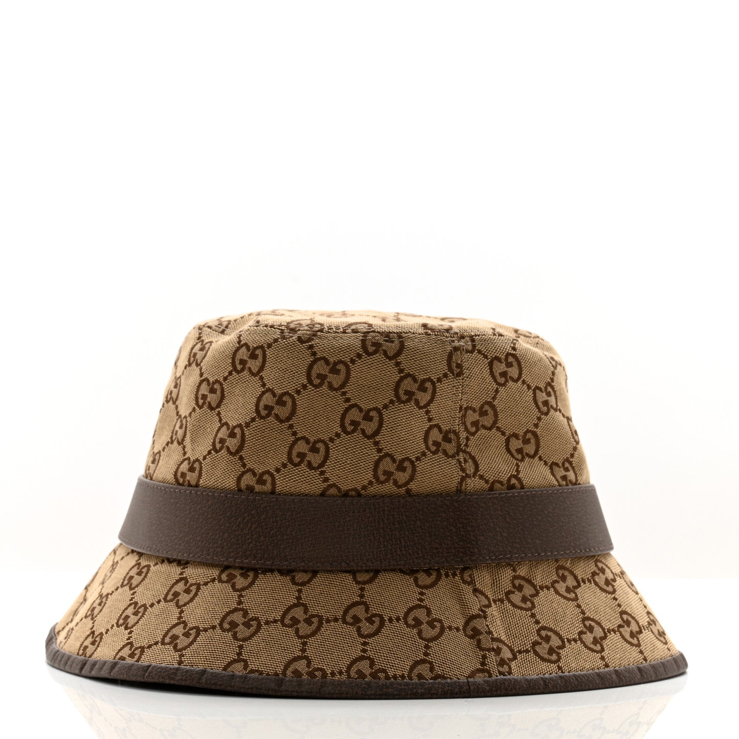 Monogram Textured Dollar Calfskin GG Jago Bucket Hat L Cacao Beige