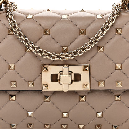 Valentino Garavani Nappa Small Rockstud Spike Shoulder Bag Poudre 7 of 11