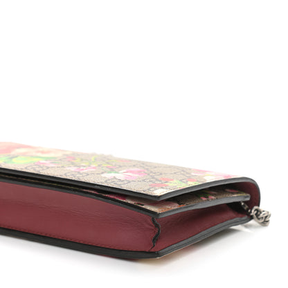 Gucci GG Supreme Monogram Blooms Chain Wallet Beige Multicolor Dry Rose 10 of 11
