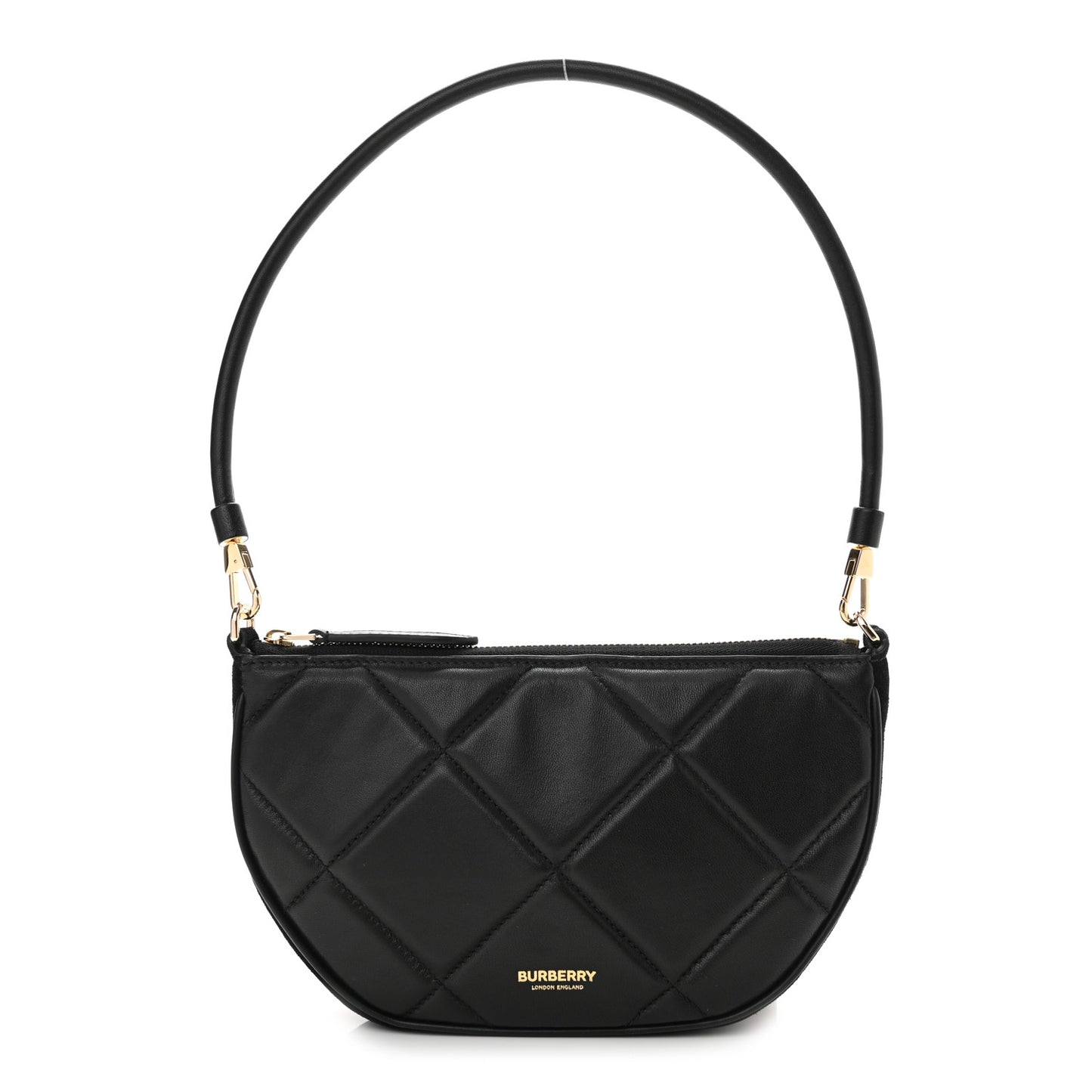 Smooth Calfskin Argyle Quilted Olympia Pouch Black