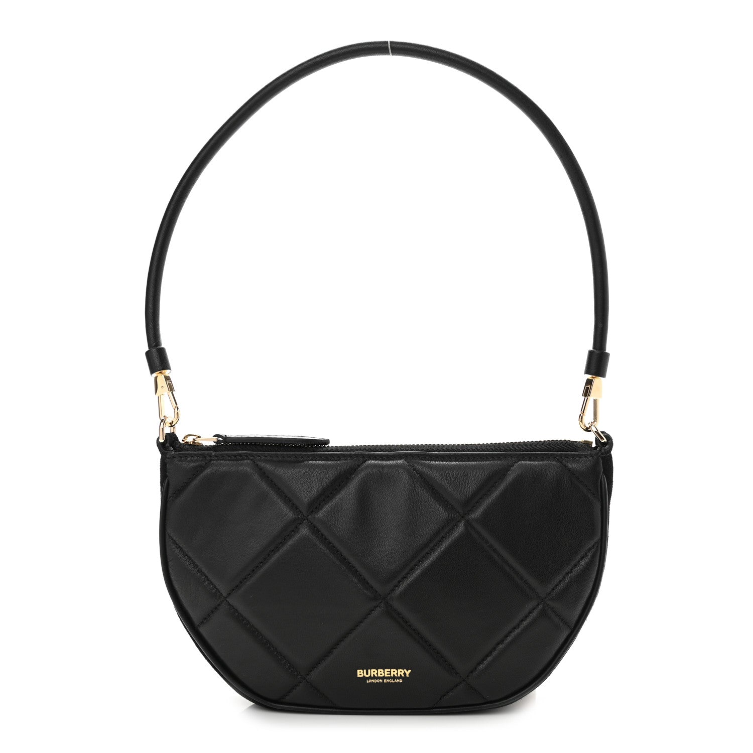 Burberry Smooth Calfskin Argyle Quilted Olympia Pouch Black 1 of 11