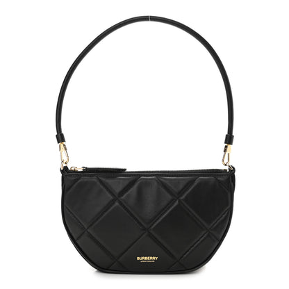 Burberry Smooth Calfskin Argyle Quilted Olympia Pouch Black 1 of 11