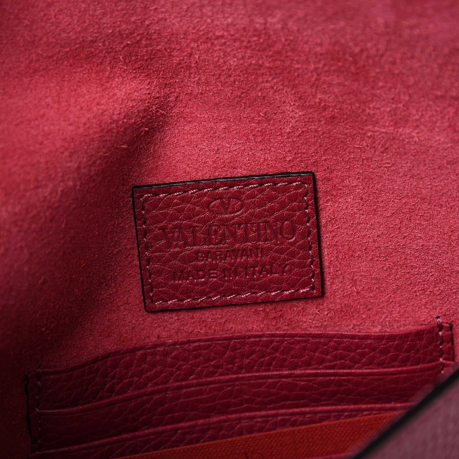 Valentino Garavani Pebbled Calfskin Medium Rockstud Envelope Flat Wristlet Pouch Fuxia 5 of 6