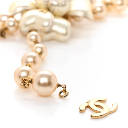 Chanel Pearl Beaded Camellia Chain Belt Gold White 2 of 6