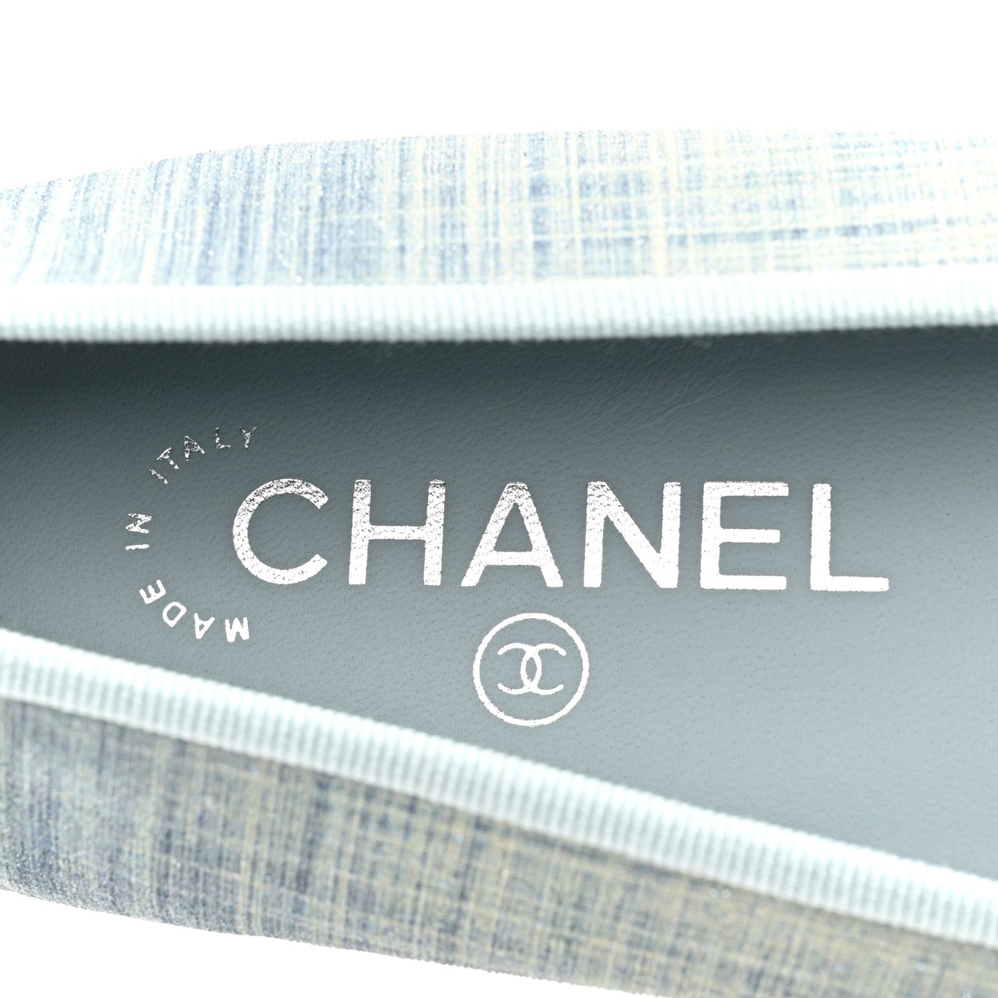 Denim Lambskin CC Cap Toe Ballerina Flats 41 Light Blue