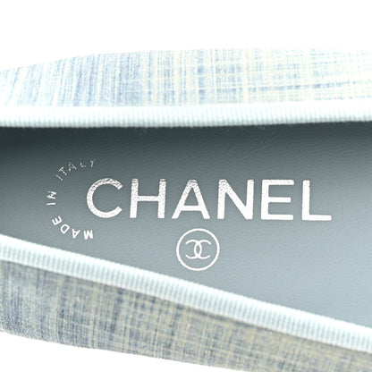 Chanel Denim Lambskin CC Cap Toe Ballerina Flats 41 Light Blue 7 of 12