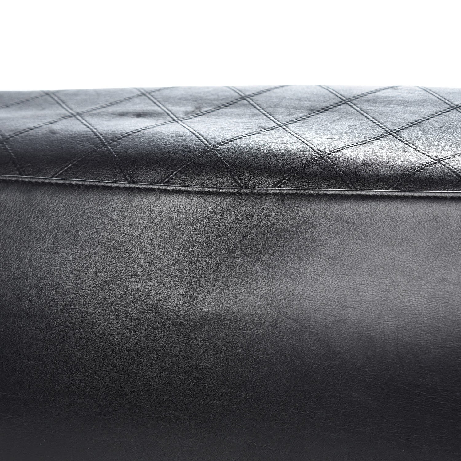 Chanel Calfskin Stitched XL Weekender Black 12 of 14