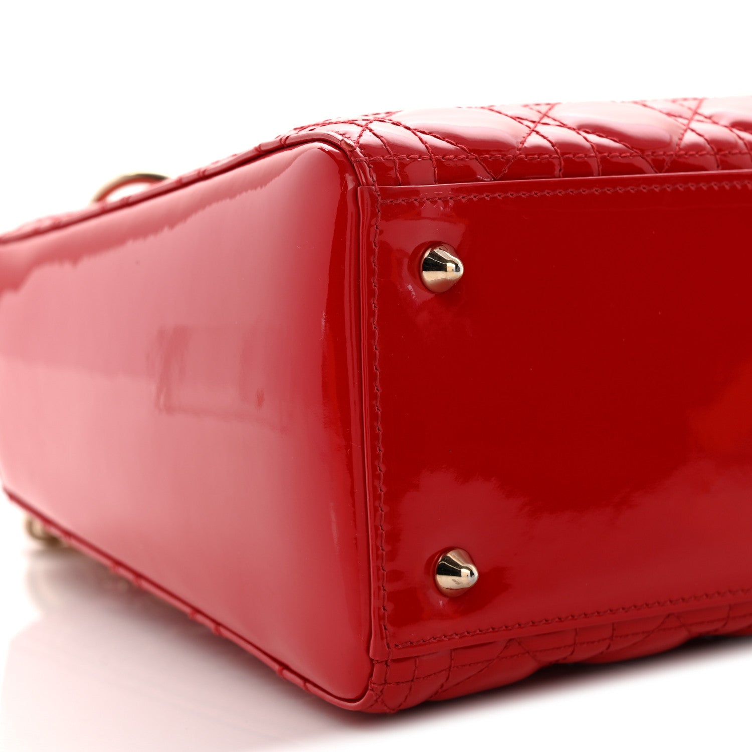 Christian Dior Patent Cannage Medium Lady Dior Red 9 of 10
