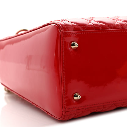Christian Dior Patent Cannage Medium Lady Dior Red 9 of 10