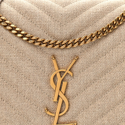 Saint Laurent Calfskin Linen Monogram Kate 99 Natural 8 of 10
