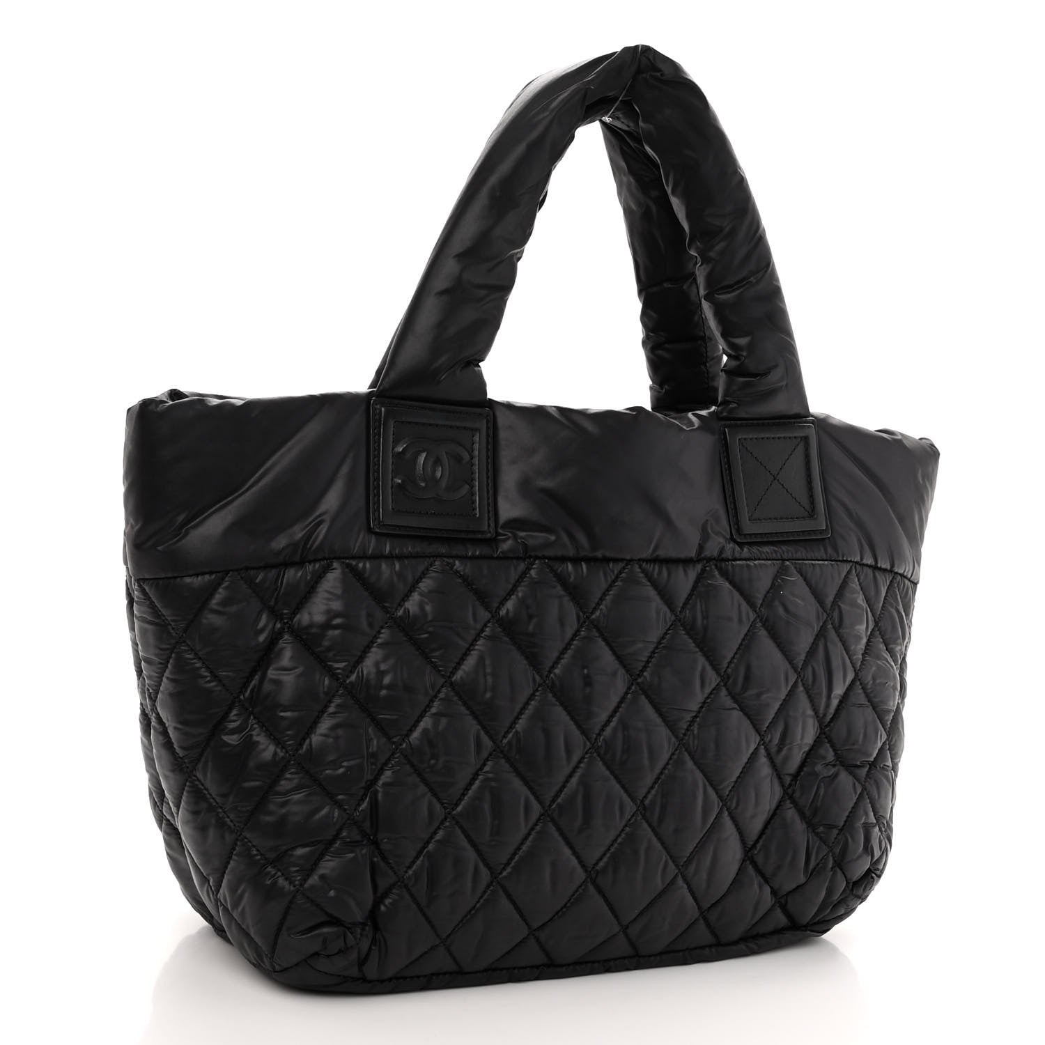 Chanel Nylon Quilted Small Coco Cocoon Tote Black 3 of 9