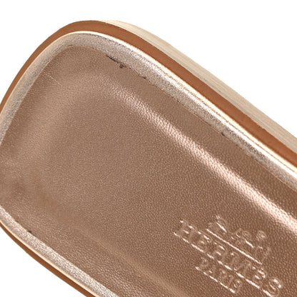 Hermes Metallic Nappa Calfskin Oran Sandals 41 Or Rose 13 of 14