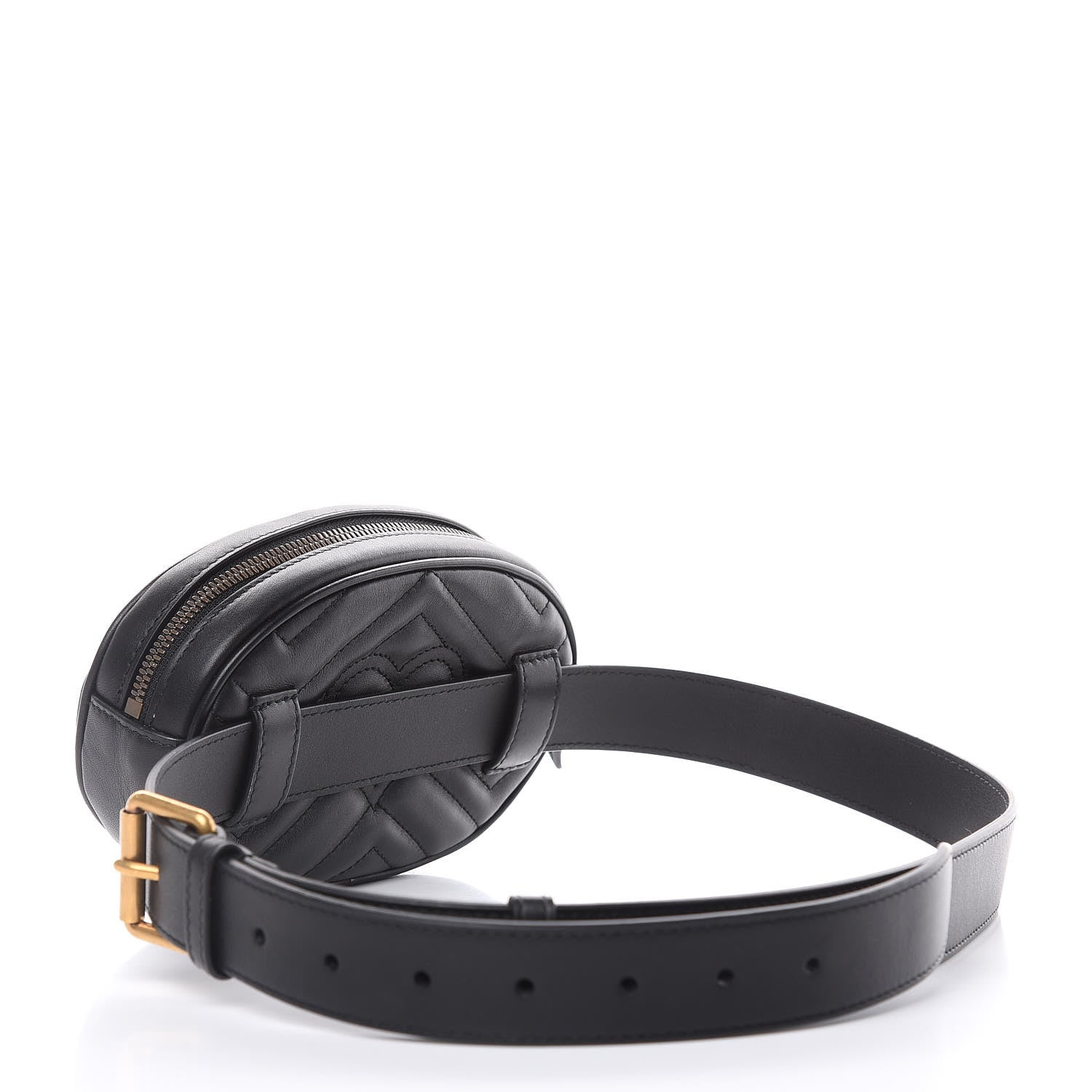 Gucci Calfskin Matelasse GG Marmont Belt Bag 95 38 Black 3 of 7