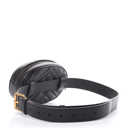 Gucci Calfskin Matelasse GG Marmont Belt Bag 95 38 Black 3 of 7