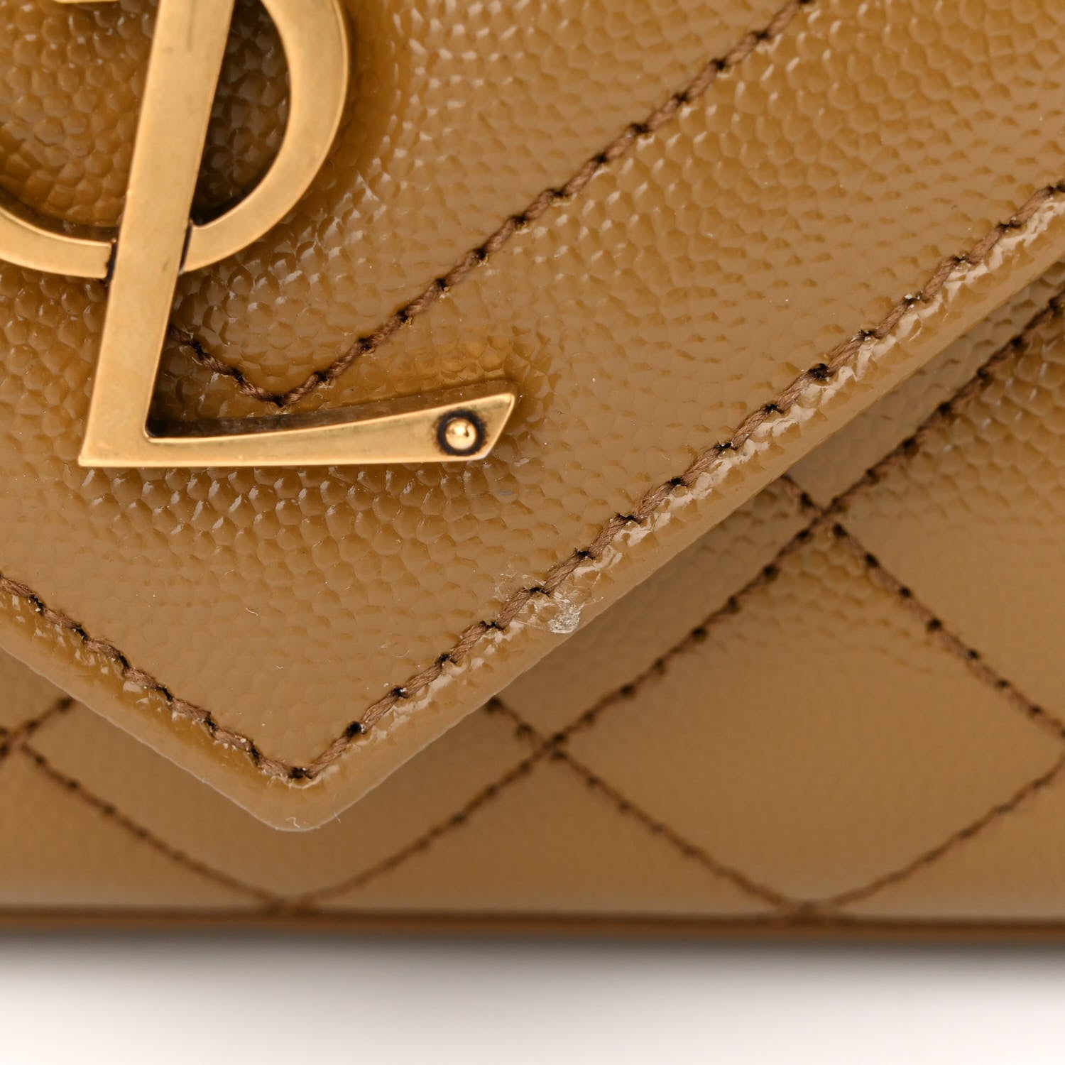 Saint Laurent Grain De Poudre Textured Mixed Matelasse Triquilt Small Monogram Satchel Old Oil 11 of 11
