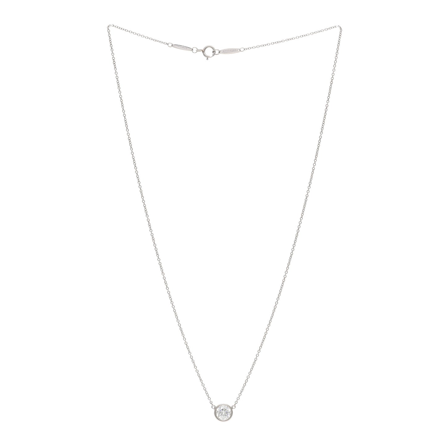 Platinum Diamond .64ct Elsa Peretti Diamonds by the Yard Pendant Necklace