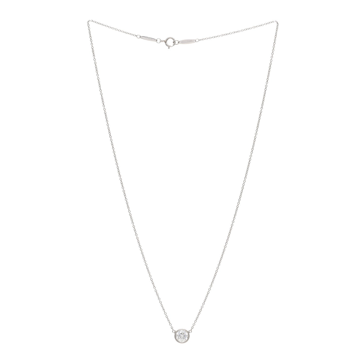 Tiffany Platinum Diamond .64ct Elsa Peretti Diamonds by the Yard Pendant Necklace 3 of 4
