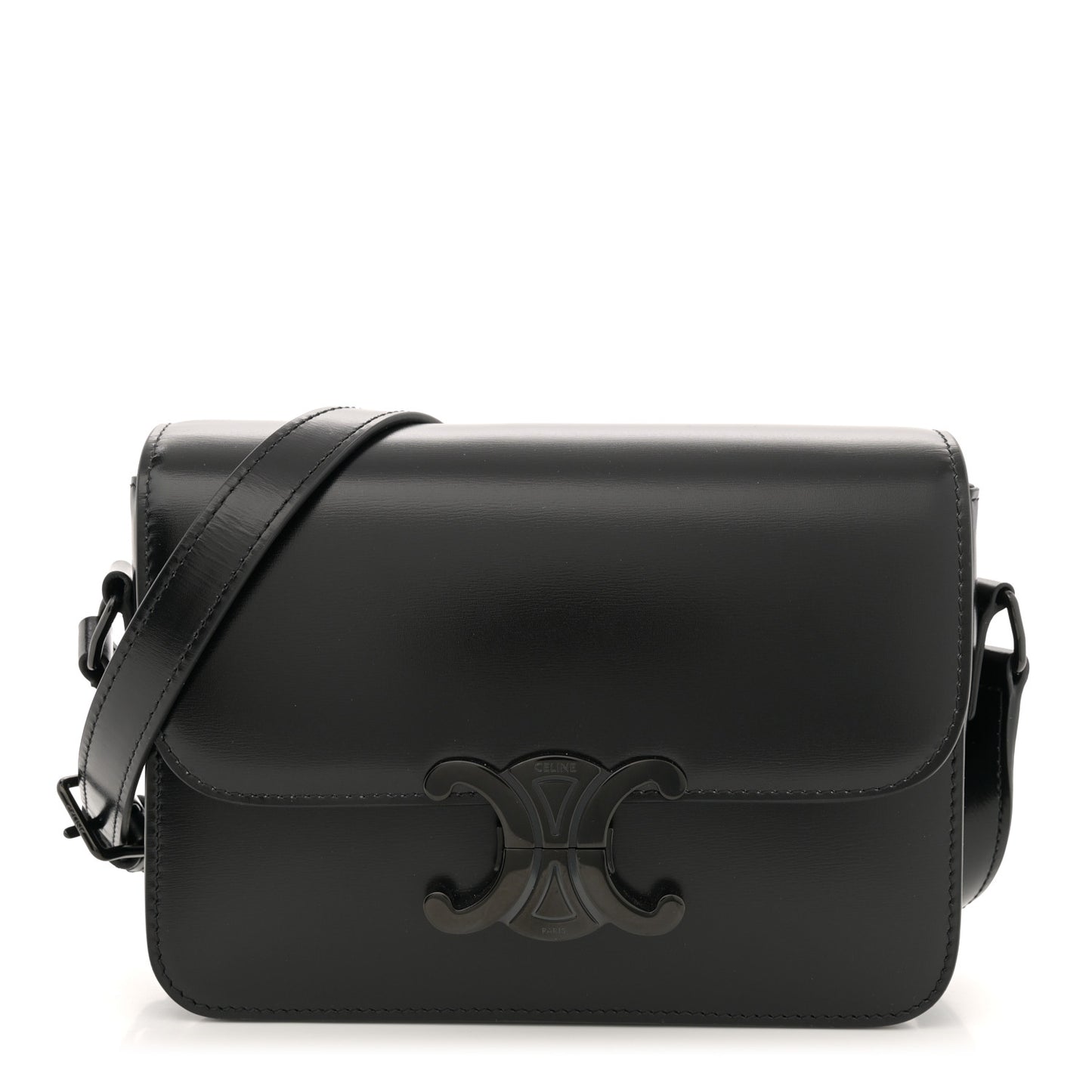 Shiny Calfskin Teen Cuir Triomphe Black