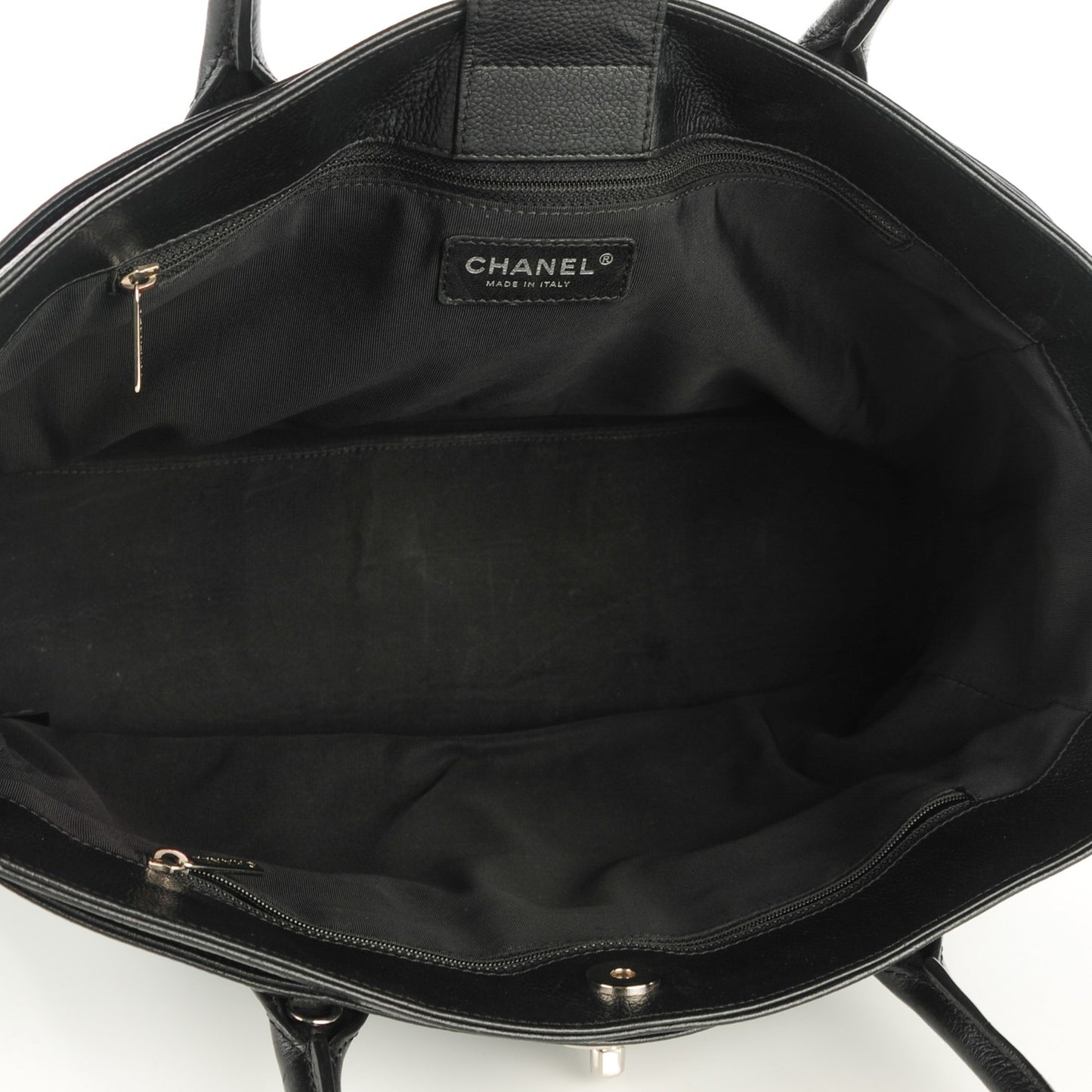 Calfskin Cerf Executive Shopper Tote Black