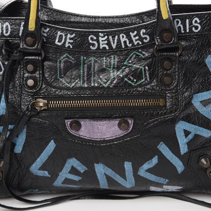 Balenciaga Agneau Graffiti All Over Classic Hardware S City Black Multicolor 8 of 10