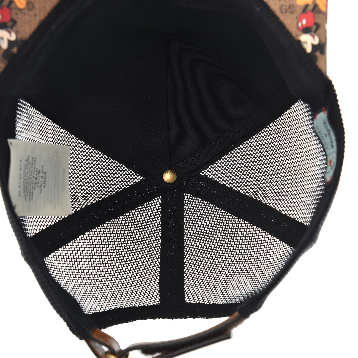 Gucci X DISNEY Mini Vintage GG Supreme Monogram Mickey Mouse Baseball Hat XL Beige Vintage Sun Oil 8 of 8