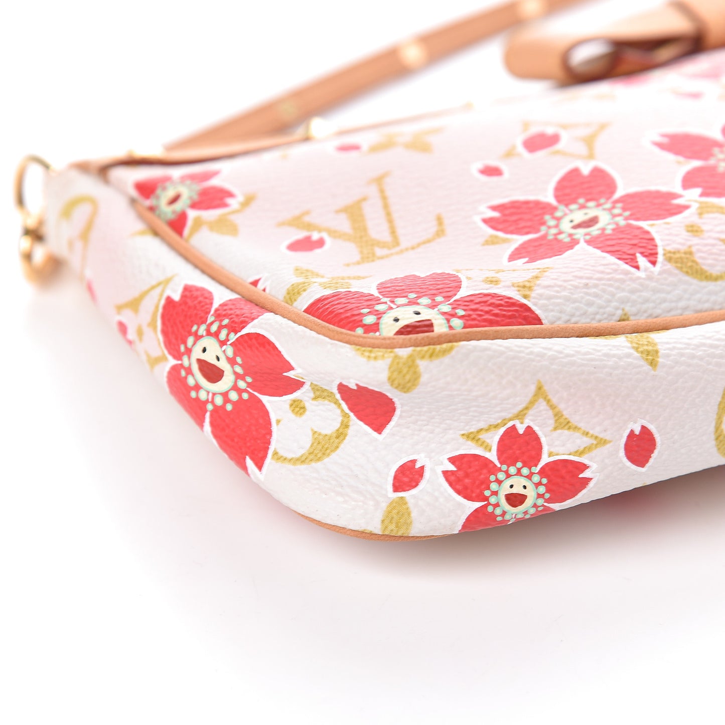 Monogram Cherry Blossom Pochette Accessories Red