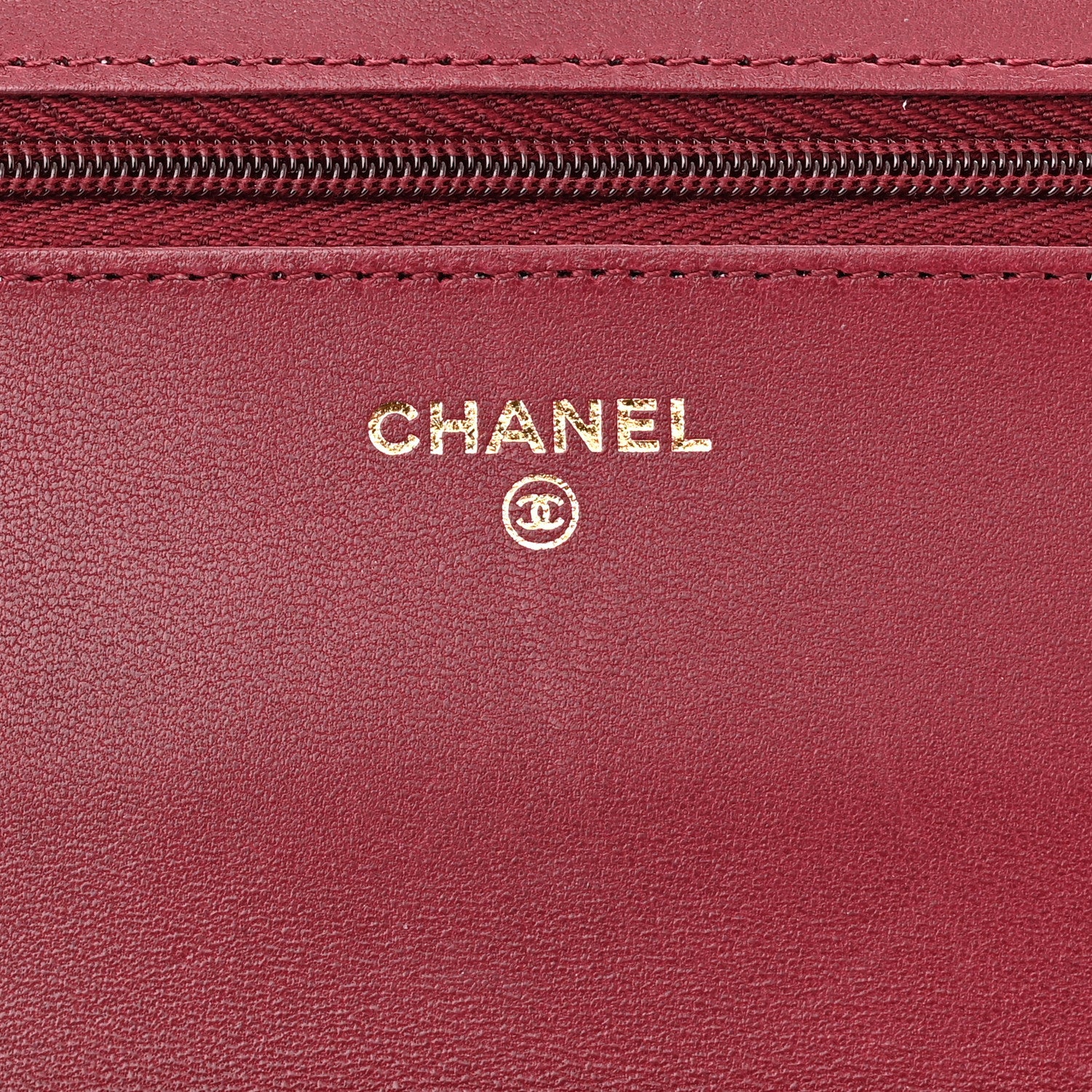 Chanel Lambskin Resin Quilted Coco Hearts Wallet On Chain WOC Burgundy 6 of 12