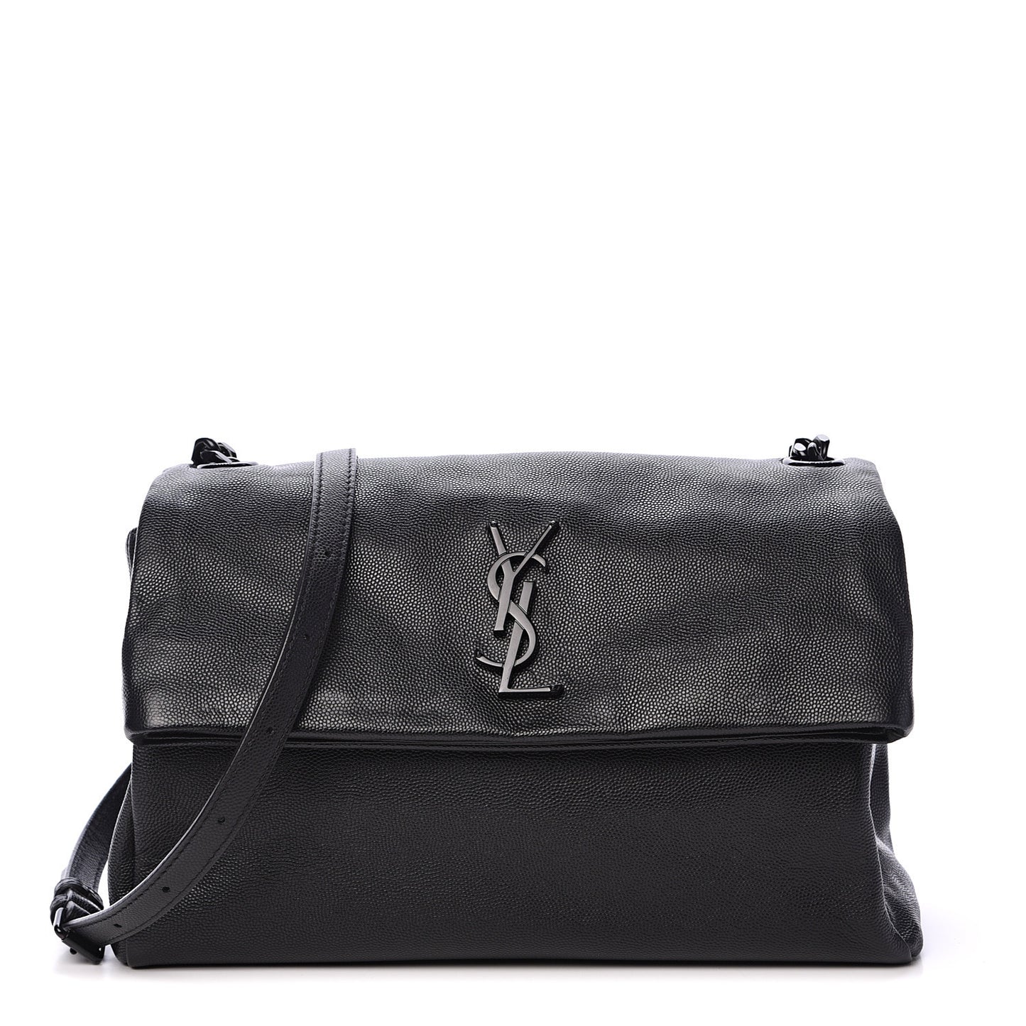 Grain De Poudre Medium West Hollywood Monogram Fold-Over Black